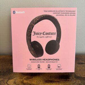 New Juicy Couture Wireless Headphones Leopard Print Black Bluetooth Electronics
